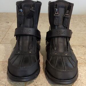 Polo by Ralph Lauren Men's Black Zipper Boots